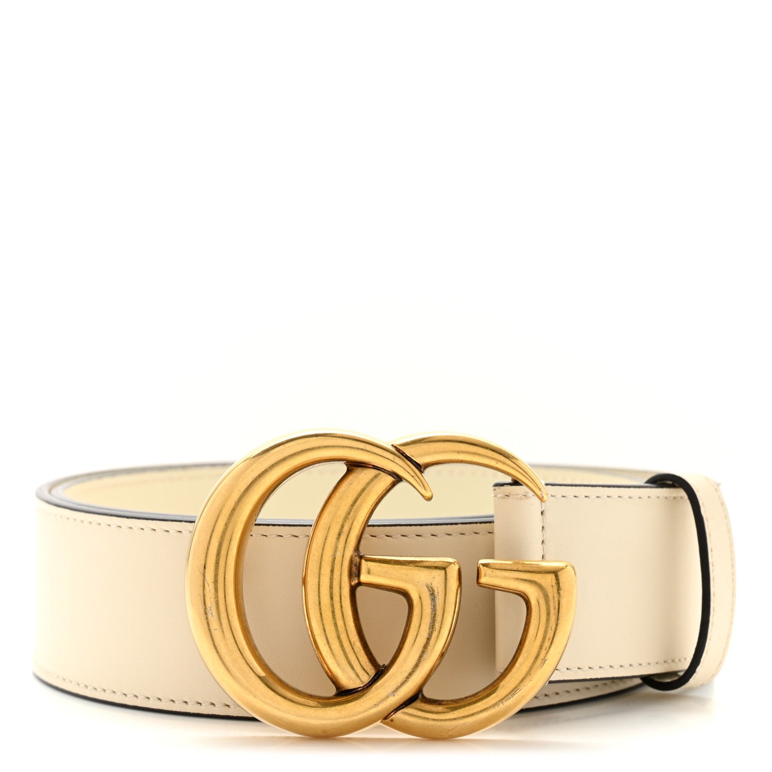 Gucci Calfskin Double G 40mm Belt 80 32 Mystic White 1 of 6