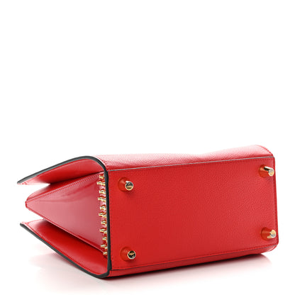 Christian Louboutin Calfskin Patent Studded Small Paloma Red 4 of 11