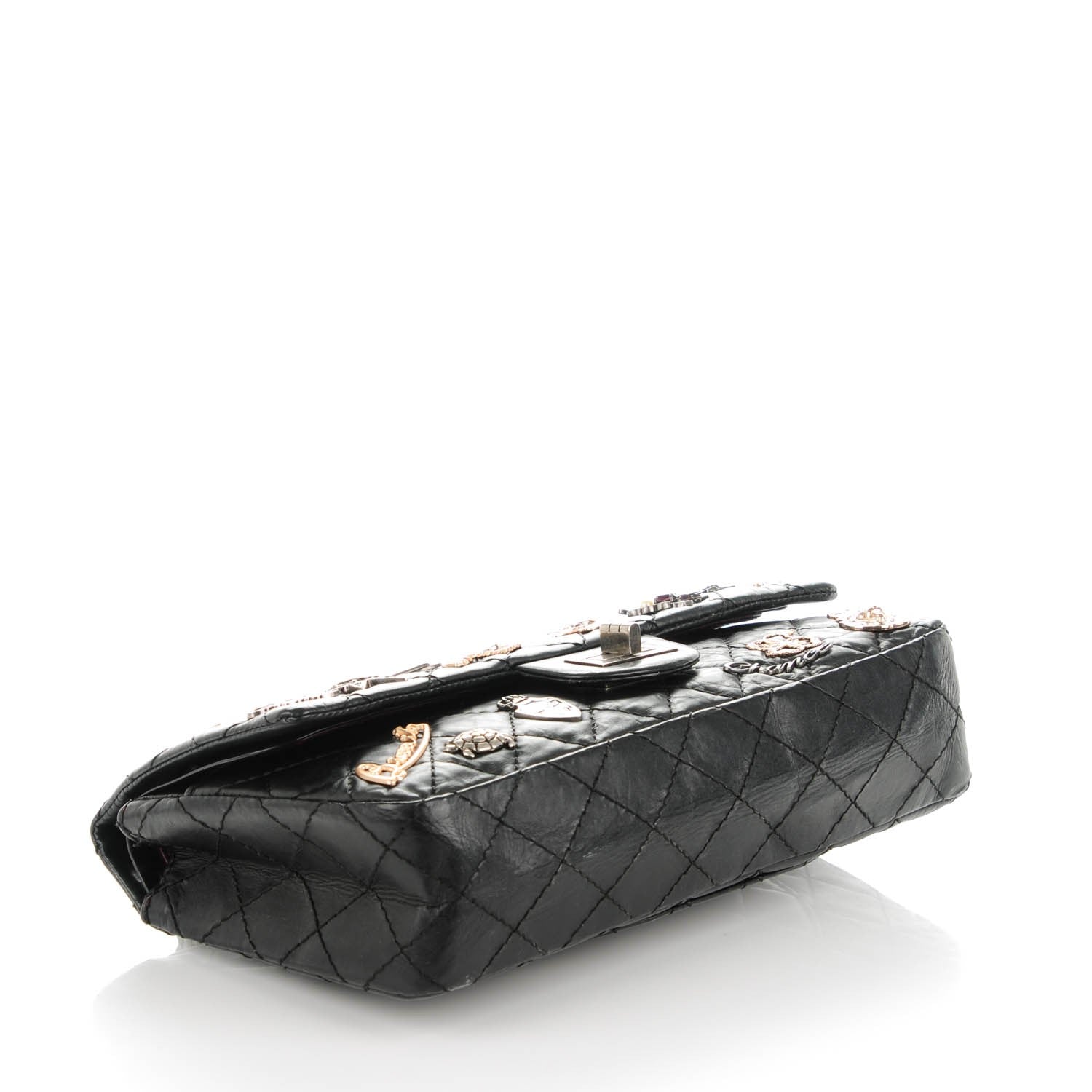 Chanel Aged Calfskin Lucky Charms 2.55 Reissue 225 Flap Black 4 of 7