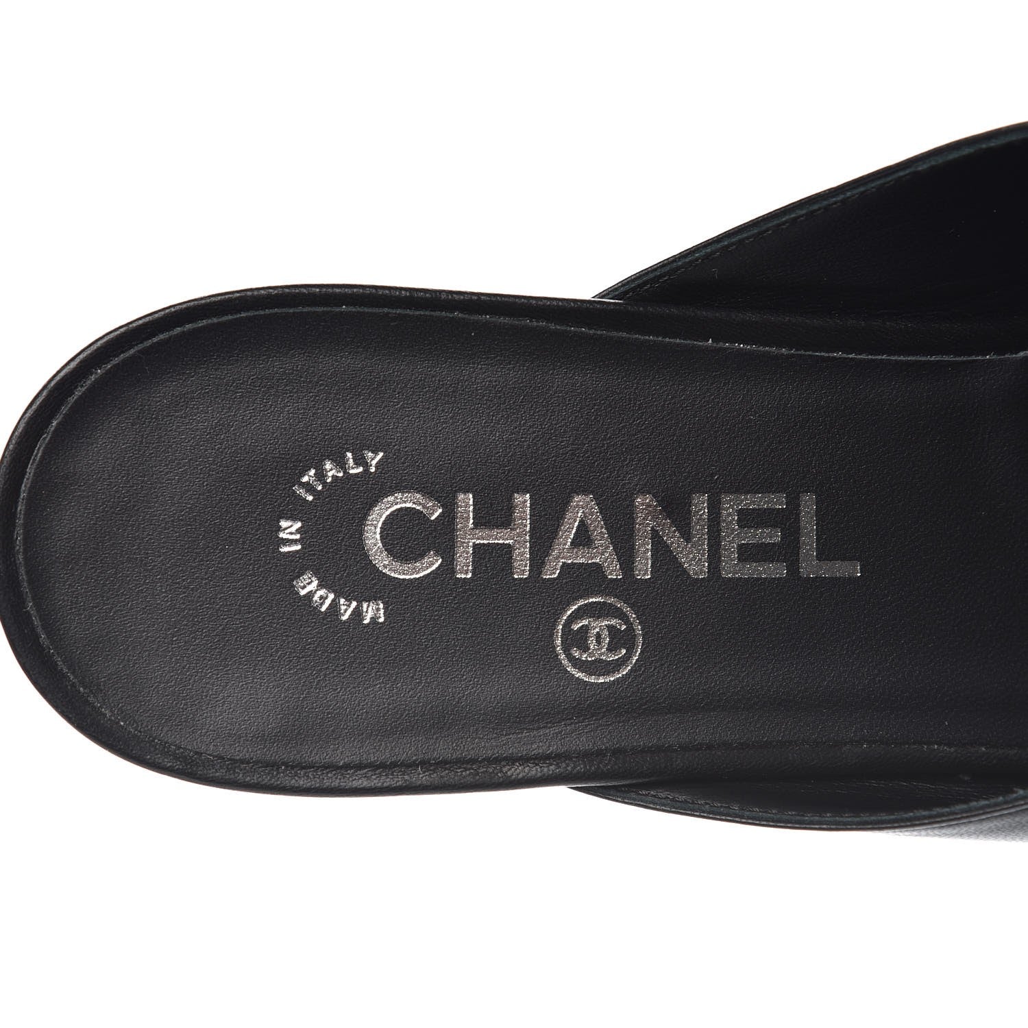 Chanel Lambskin Grosgrain Cap Toe CC Mules 40.5 Black 6 of 11