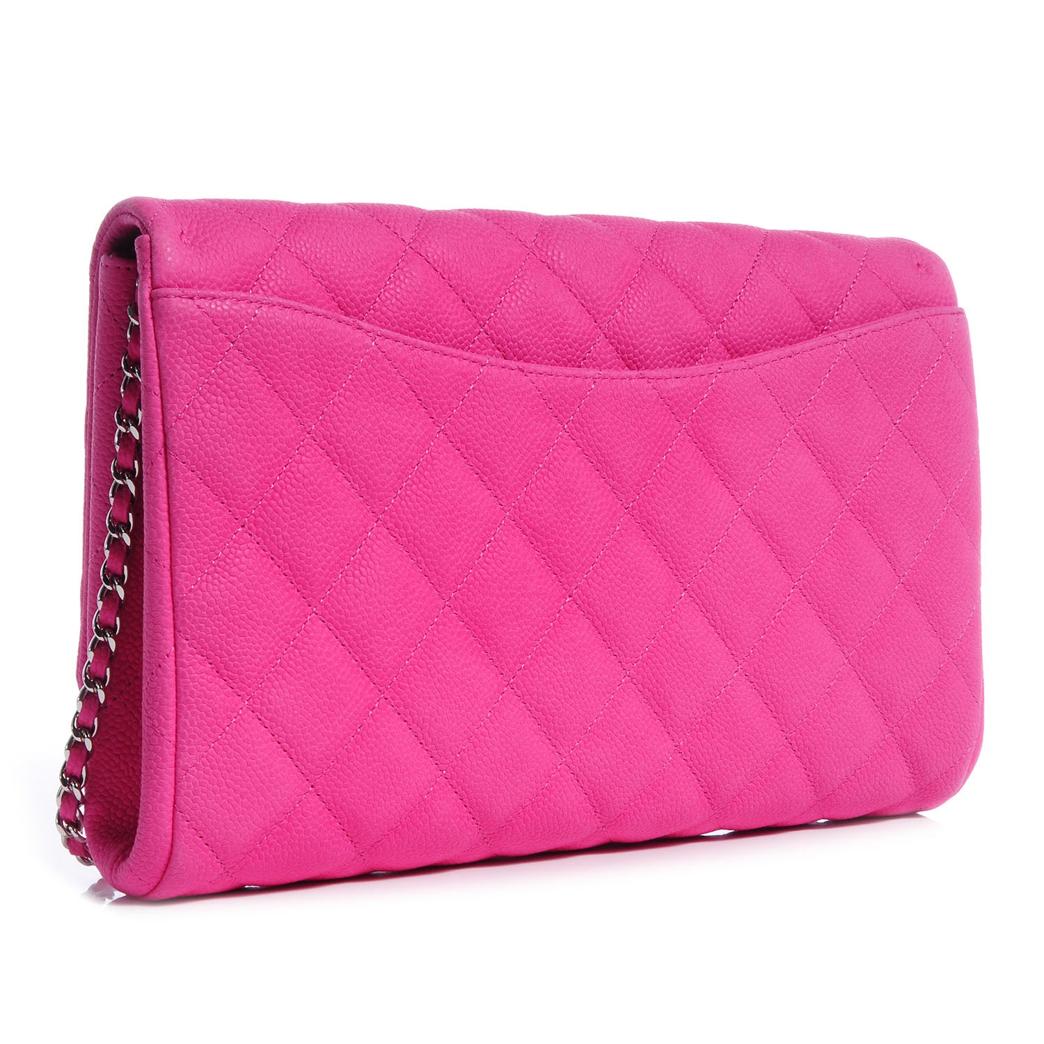 Chanel Iridescent Caviar Clutch with Chain Flap Hot Pink 3 of 9