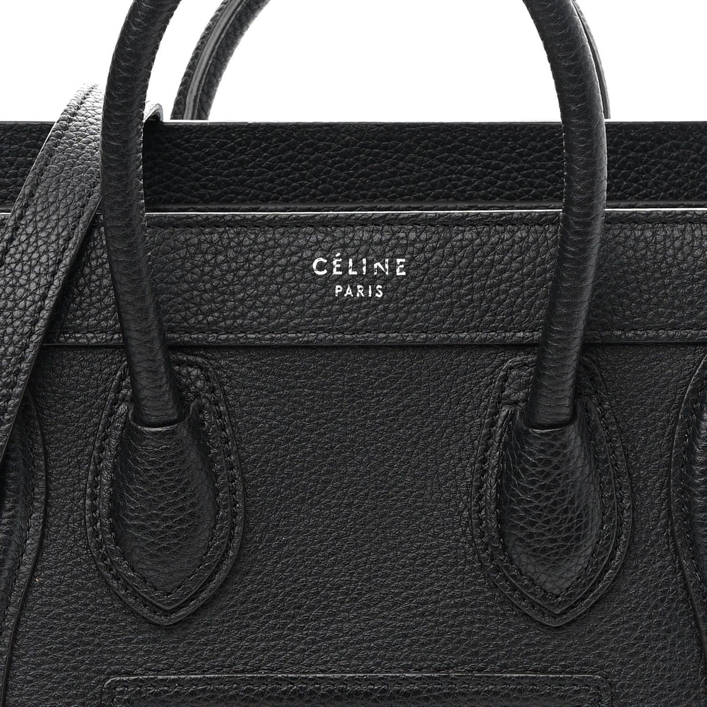 Drummed Calfskin Nano Luggage Black