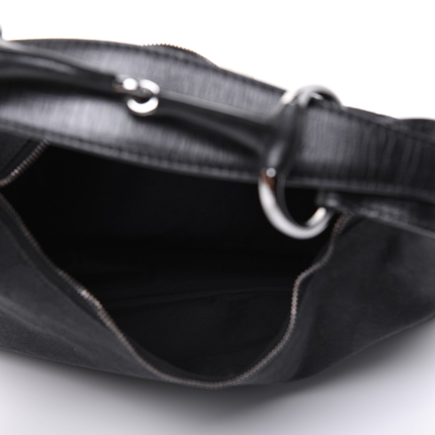 Monogram Medium Horsebit Chain Hobo Black