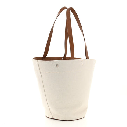 Saint Laurent Linen Calfskin Rive Gauche Tote Greggio Brick 3 of 11