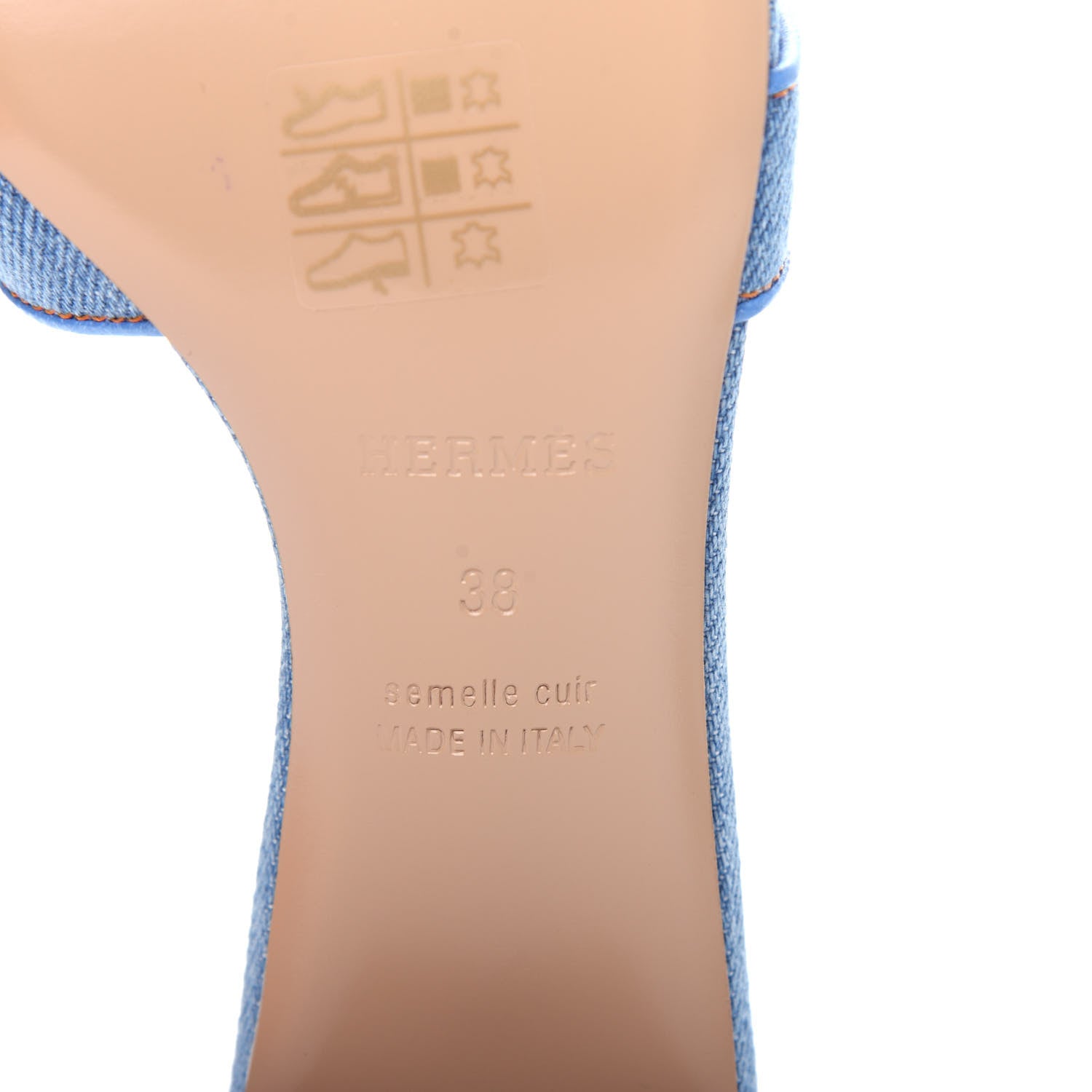 Hermes Denim Oasis Sandals 38 Bleu Clair 9 of 11