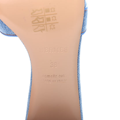 Hermes Denim Oasis Sandals 38 Bleu Clair 9 of 11