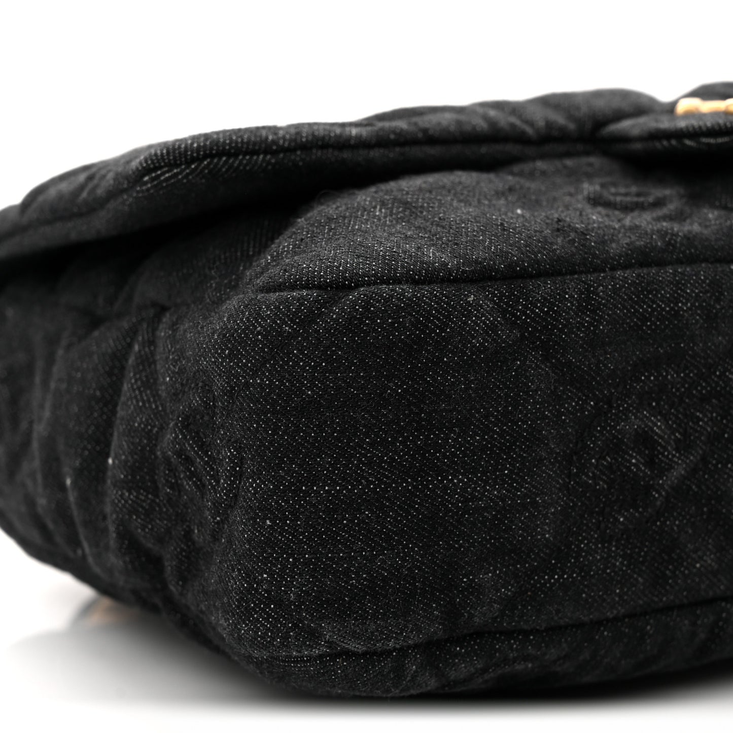 Denim Quilted Medium Funky Town Flap Black