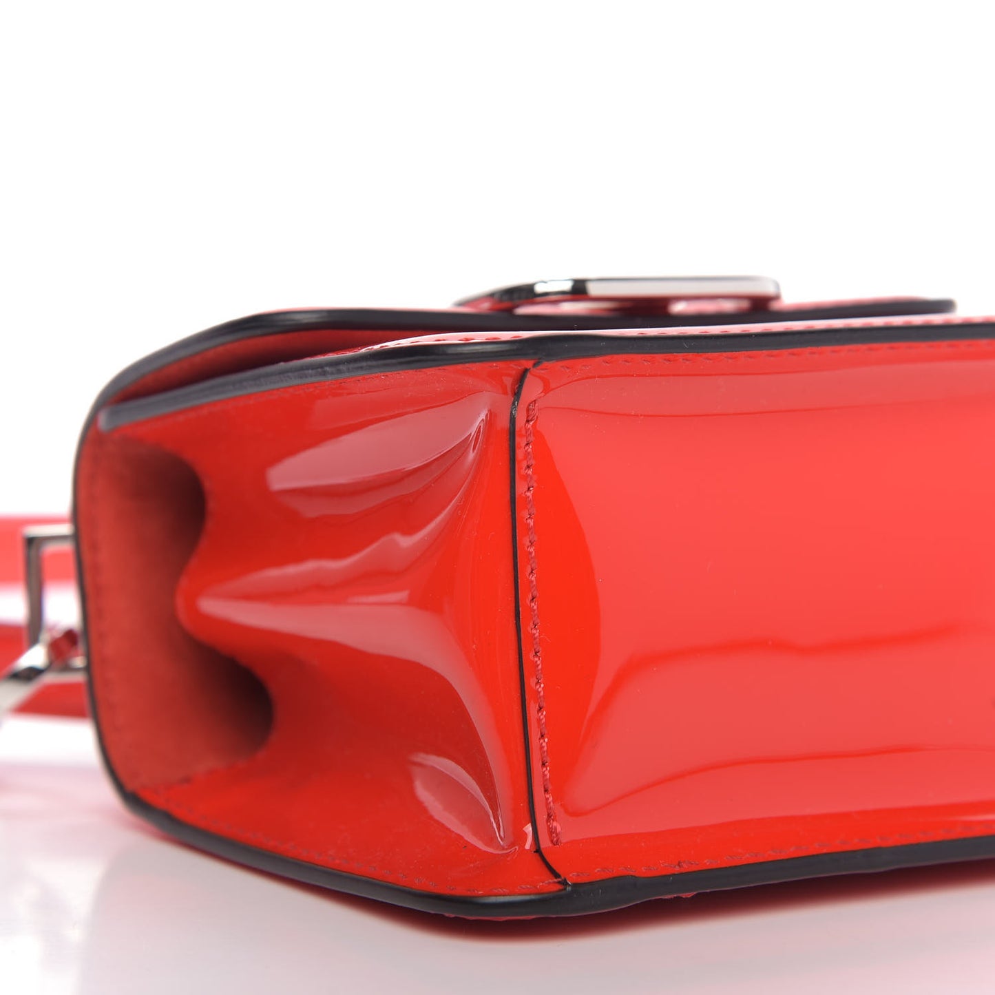 Patent Micro VSling Shoulder Bag Cerise Rouge Pur
