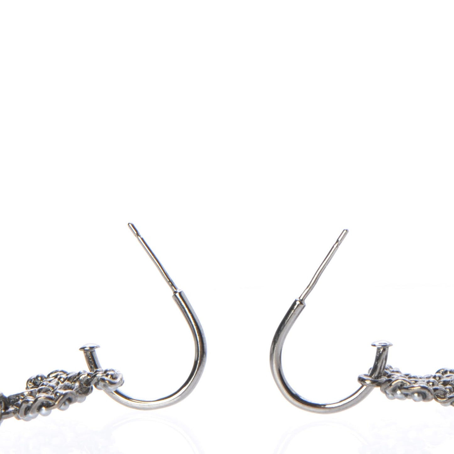 Pearl Bead CC Drop Earrings Grey Black