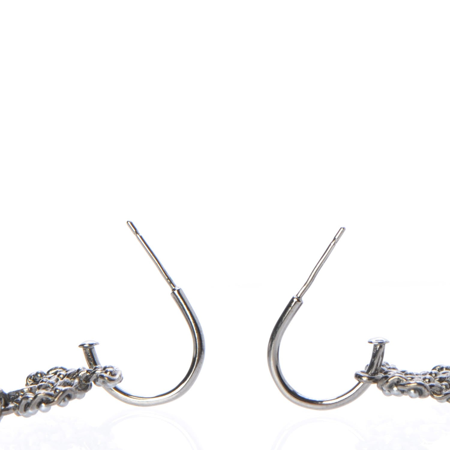 Chanel Pearl Bead CC Drop Earrings Grey Black 4 of 7