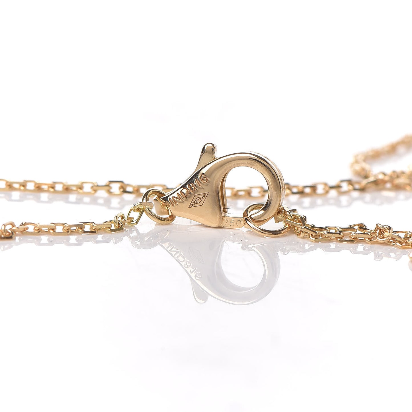 18K Yellow Gold Diamond Mother of Pearl XS Amulette de Cartier Pendant Necklace