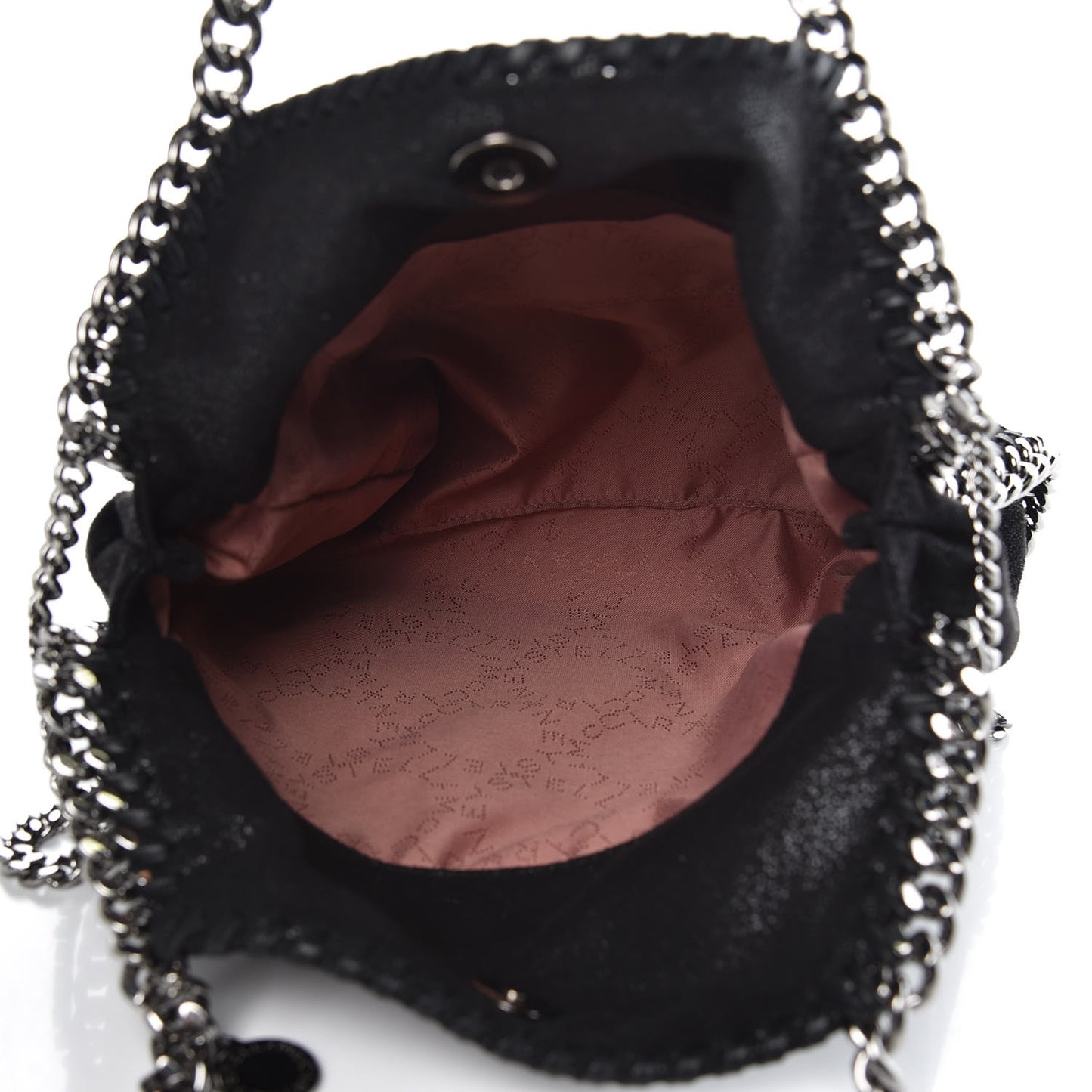 Shaggy Deer Mini Falabella Fold Over Tote Black