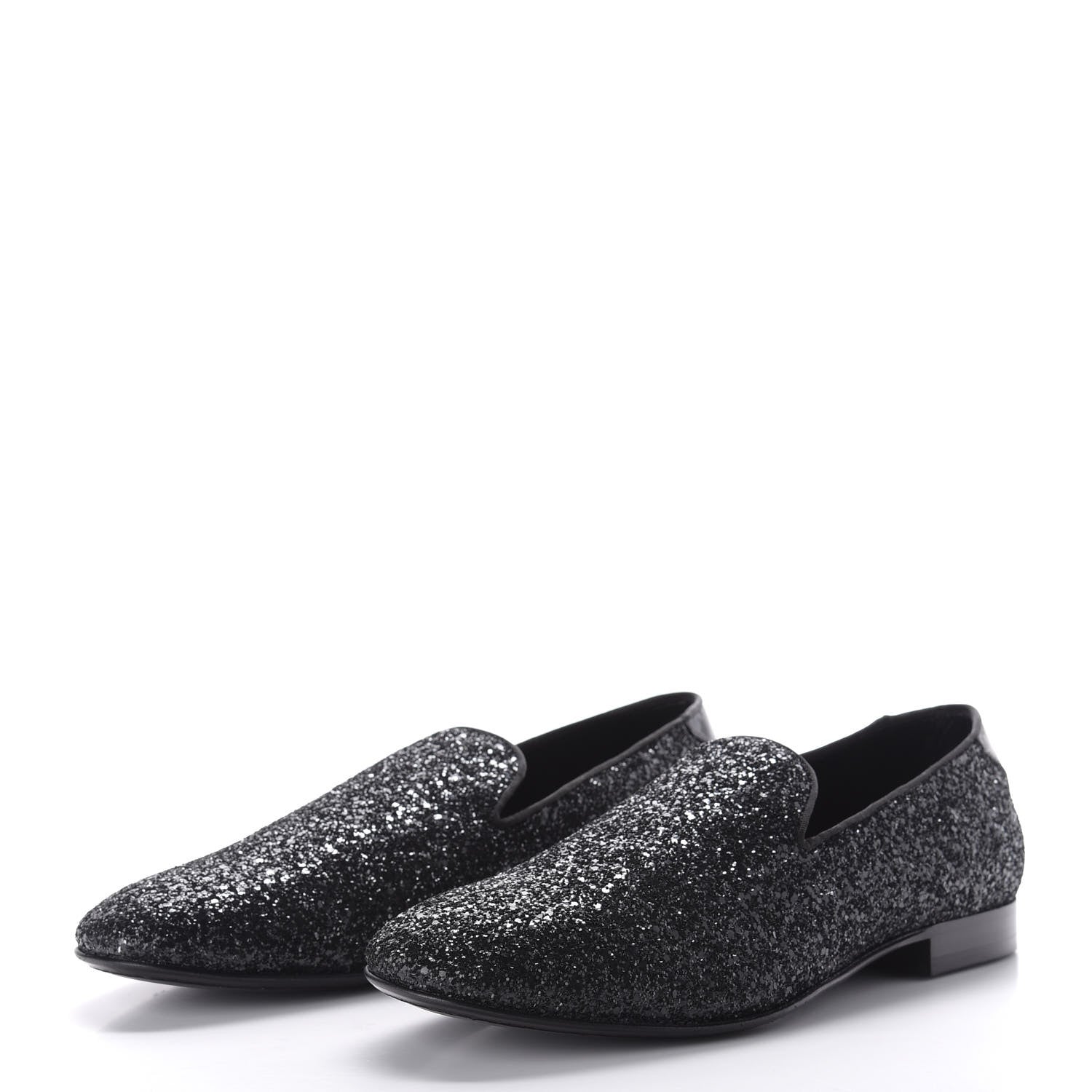 Jimmy Choo Calfskin Glitter Mens Thame Loafers 43.5 Black 3 of 8