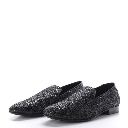 Jimmy Choo Calfskin Glitter Mens Thame Loafers 43.5 Black 3 of 8