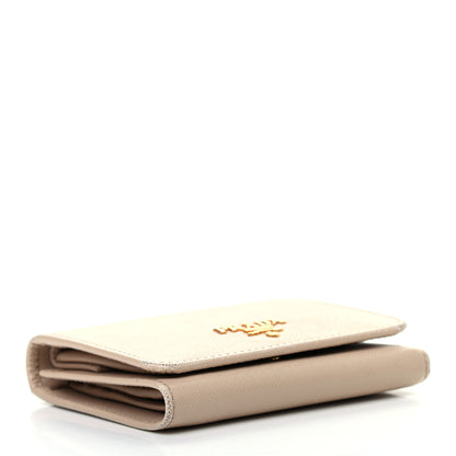 Prada Saffiano Metal Tri-Fold Wallet Cipria 4 of 11