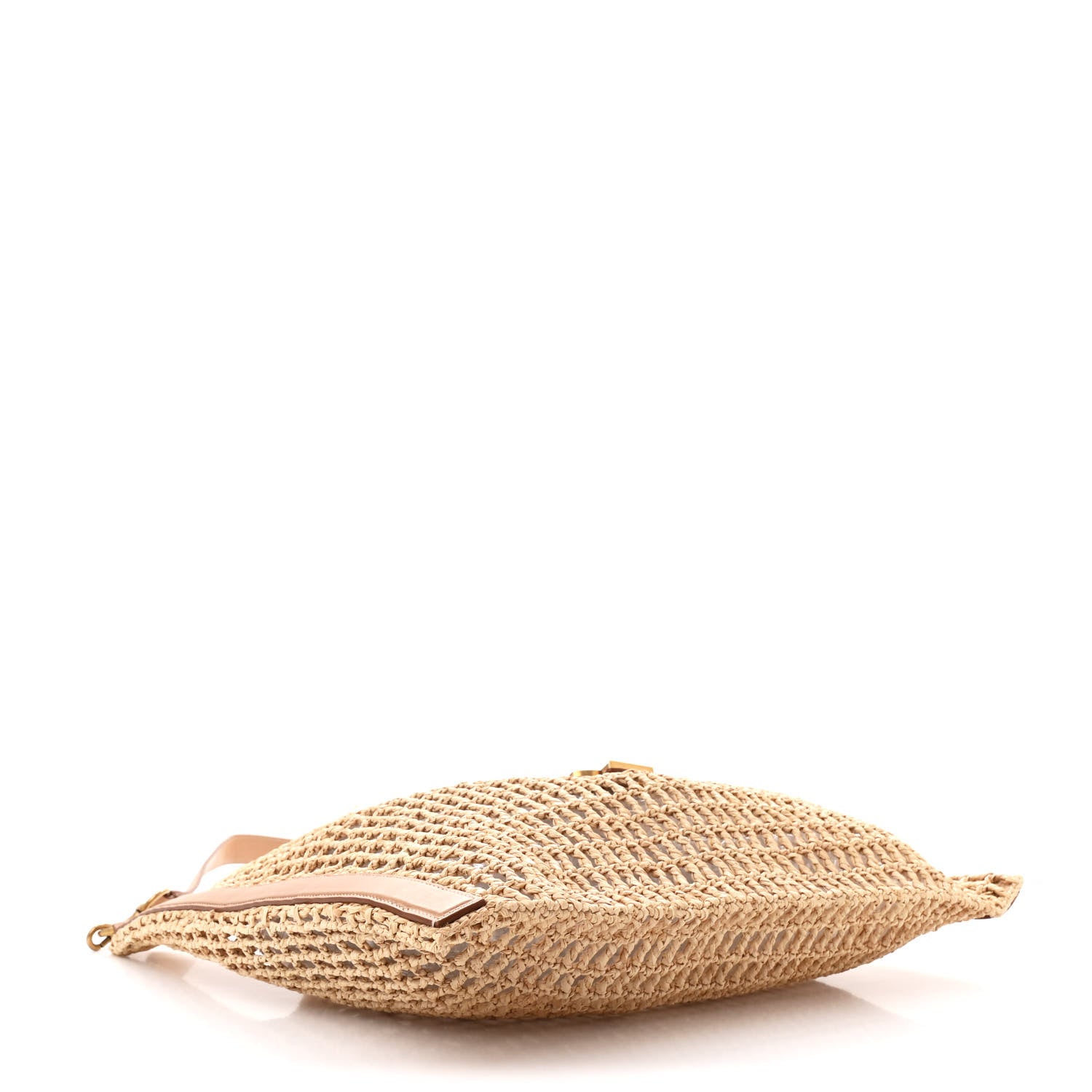 Saint Laurent Raffia Calfskin Oxalis Shoulder Bag Naturale 4 of 10