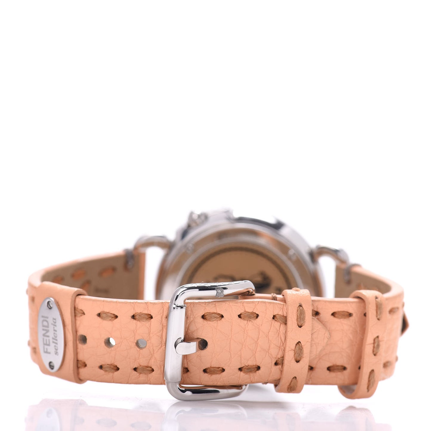 Stainless Steel Calfskin Mother of Pearl 37mm Selleria Quartz Watch Peach