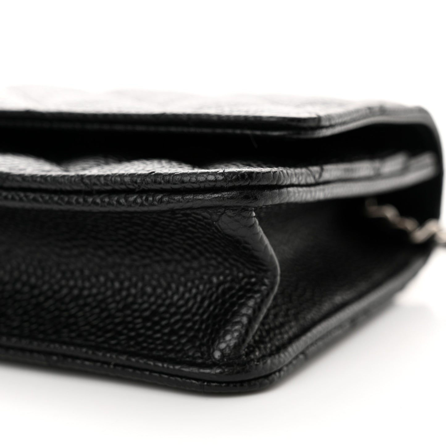 Caviar Quilted Wallet on Chain WOC Black