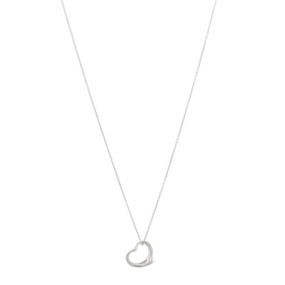 Tiffany Sterling Silver 16mm Elsa Peretti Open Heart Pendant Necklace 1 of 5