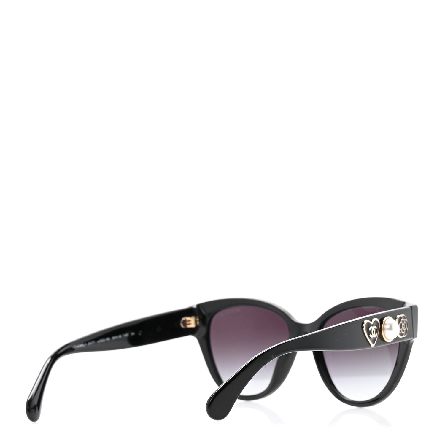 Chanel Acetate Charms Pearl Square Sunglasses 5477 Black 4 of 8