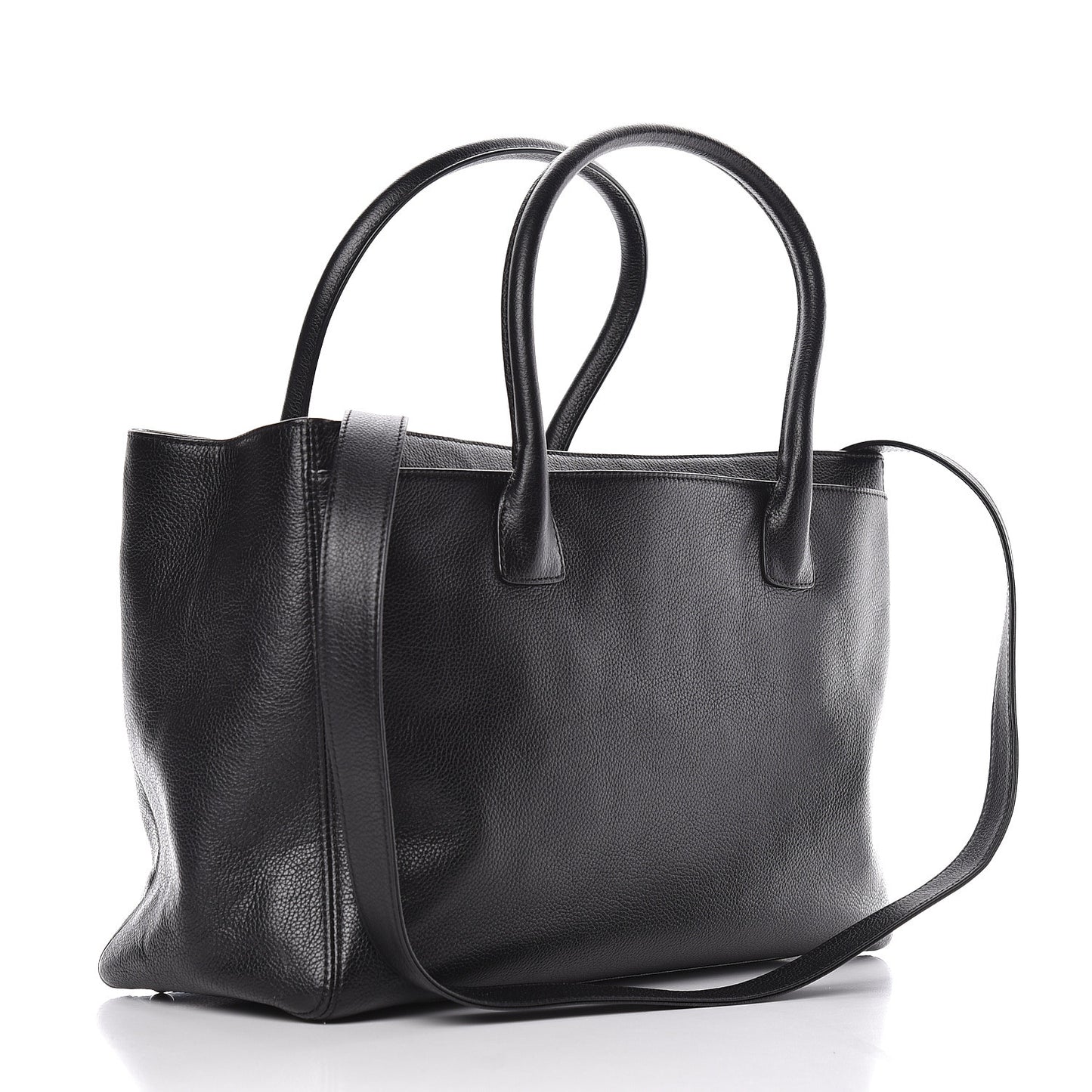 Calfskin Cerf Shopper Tote Black