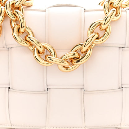 Bottega Veneta Lambskin Maxi Intreccio Padded Chain Cassette Crossbody Bag White 8 of 11
