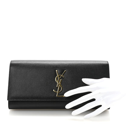 Saint Laurent Grain De Poudre Monogram Cassandre Clutch Black 2 of 6