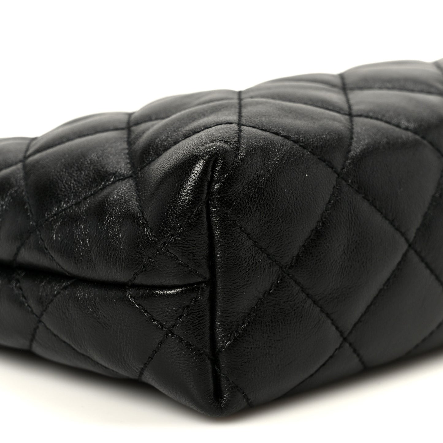 Lambskin Quilted Cassandre Cosmetic Pouch Black