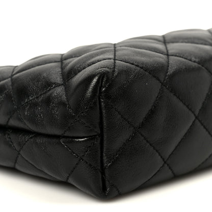 Saint Laurent Lambskin Quilted Cassandre Cosmetic Pouch Black 10 of 11