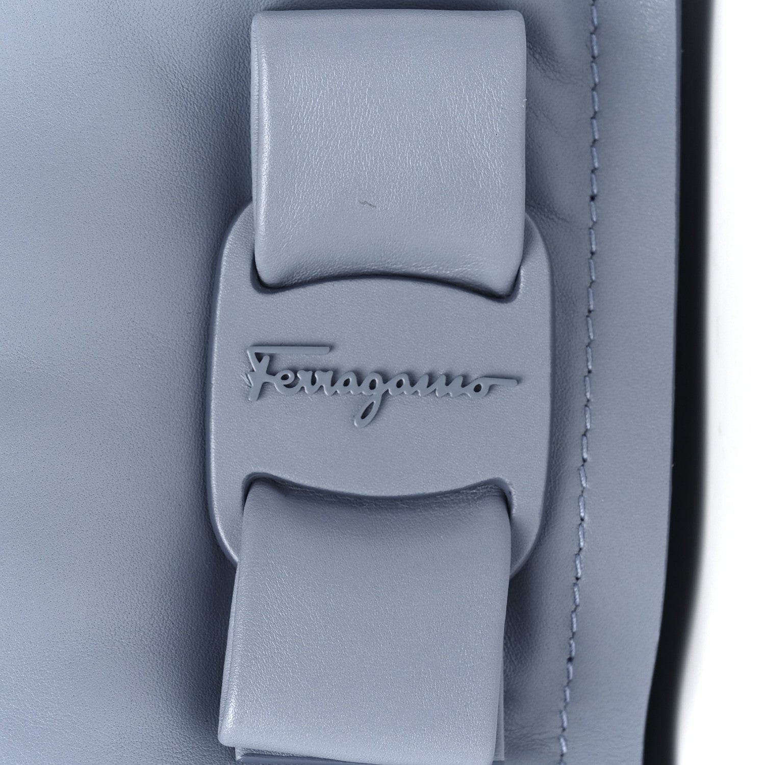 Salvatore Ferragamo Calfskin Small Viva Bow Shoulder Bag Blue 8 of 12