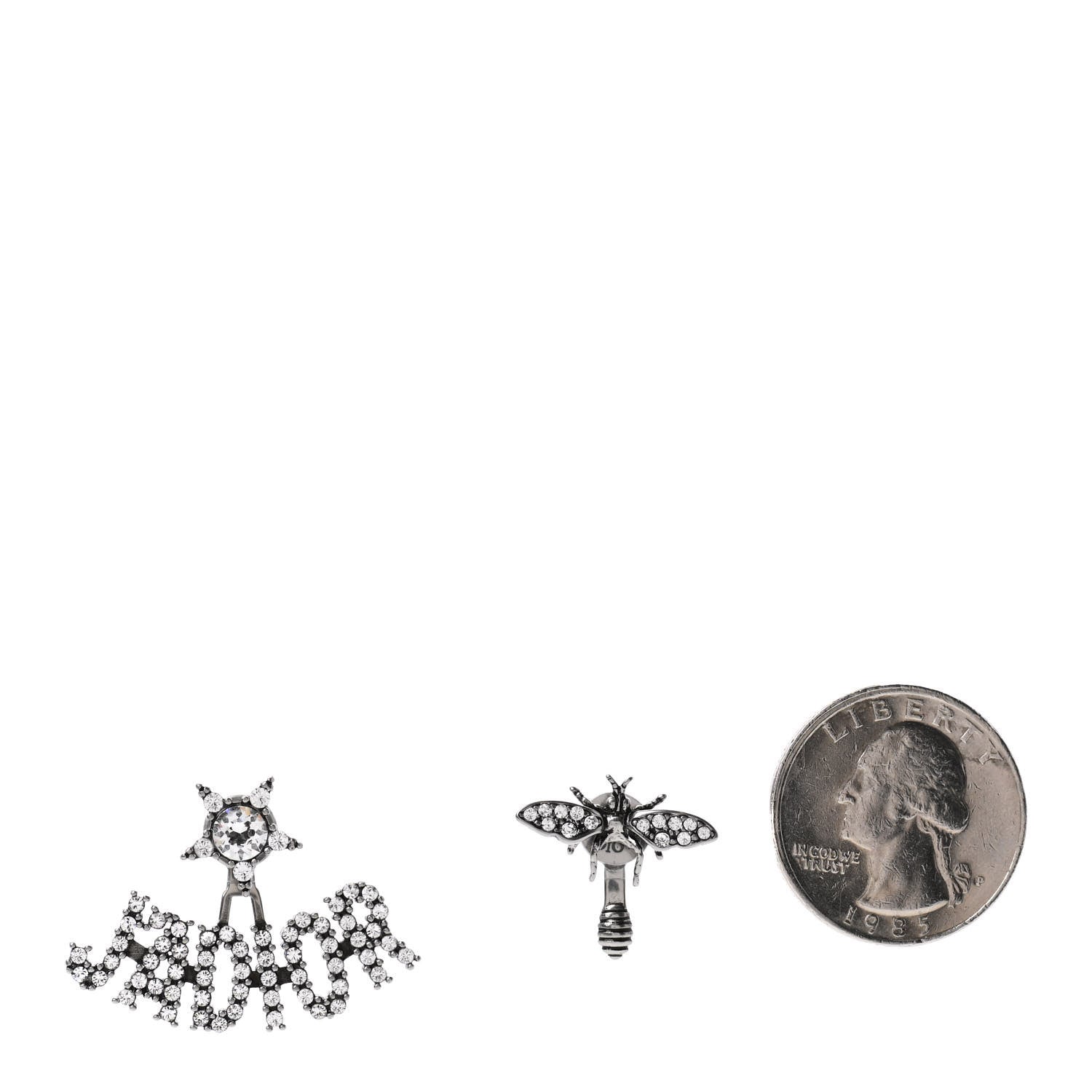 Christian Dior Palladium Crystal J'adior Earrings 2 of 4