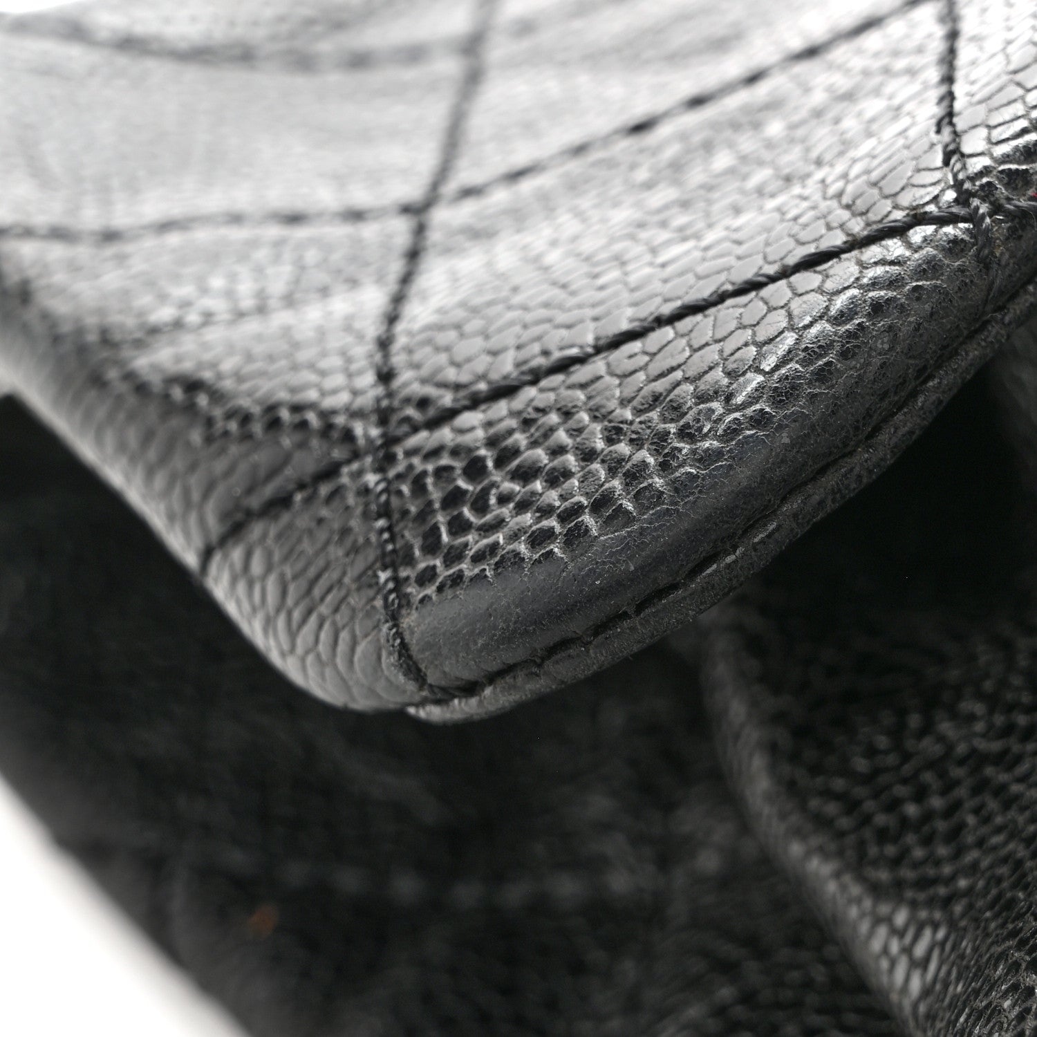 Chanel Caviar Quilted Medium Elastic Flap Black 12 of 16