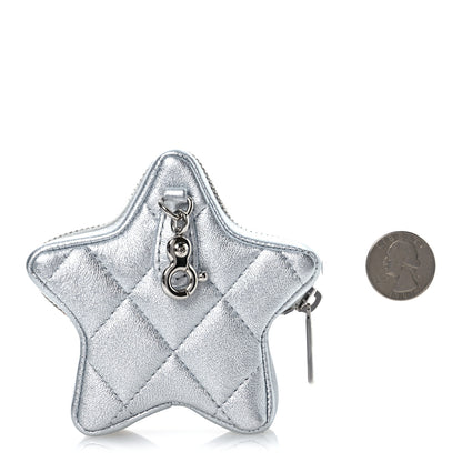 Chanel Metallic Lambskin Walk Of Fame Star Clip On Coin Purse Silver 11 of 11