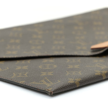 Louis Vuitton Monogram Poche Plate Envelope Clutch MM 5 of 11