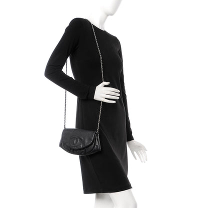 Chanel Caviar Half Moon Wallet On Chain WOC Black 2 of 9