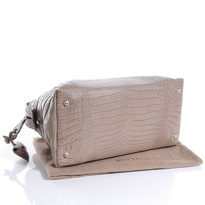Bottega Veneta Soft Crocodile Bowler Beige 4 of 8