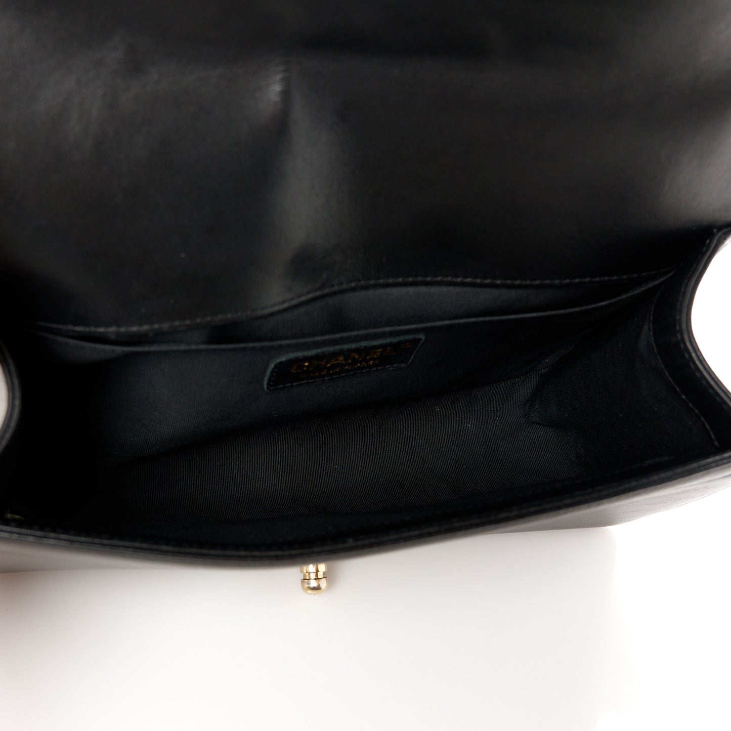 Lambskin Quilted Medium Boy Flap Black