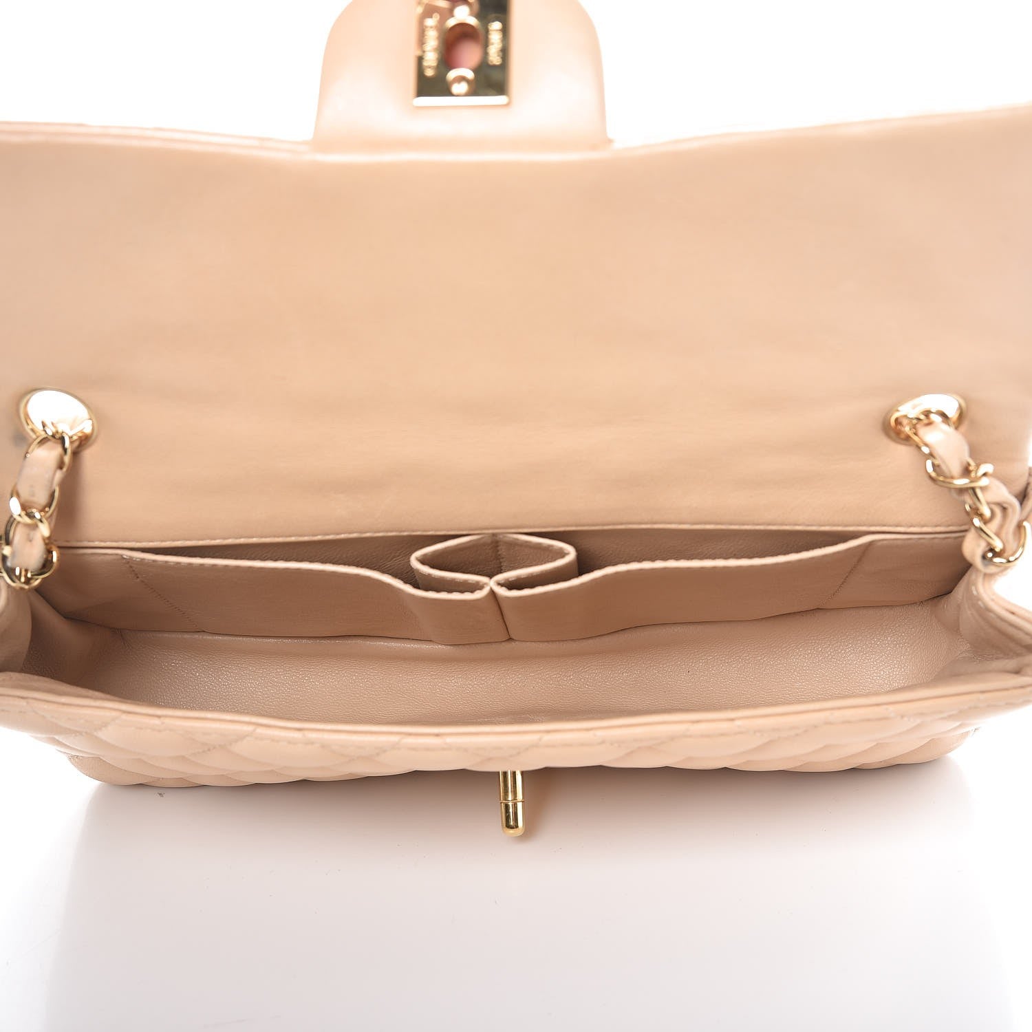 Chanel Lambskin Quilted East West Flap Beige Clair 5 of 10