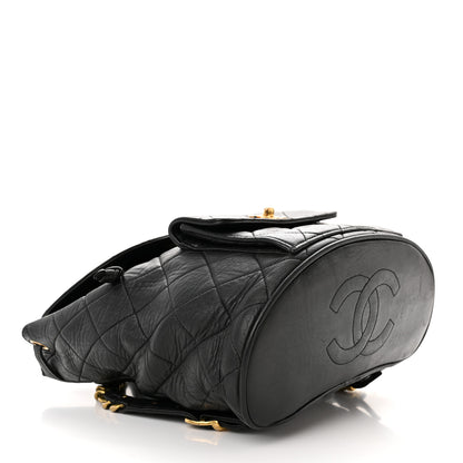Chanel Lambskin Quilted Drawstring Backpack Black 4 of 16