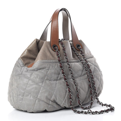 Chanel Iridescent Calfskin Quilted Large In The Mix Tote Grey 3 of 14
