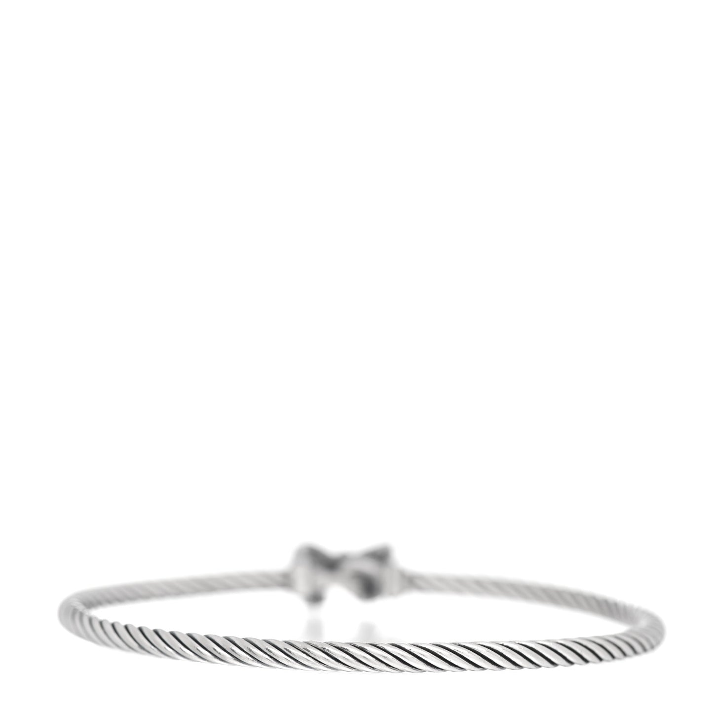 Sterling Silver Diamond Bow Cable Collectibles Bracelet