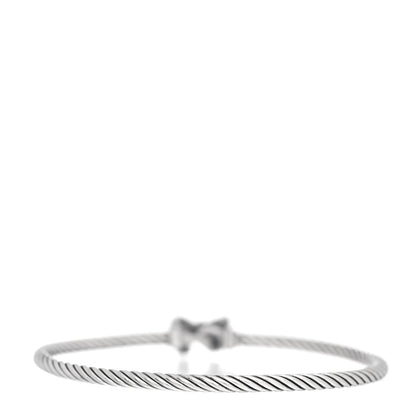 David Yurman Sterling Silver Diamond Bow Cable Collectibles Bracelet 3 of 4