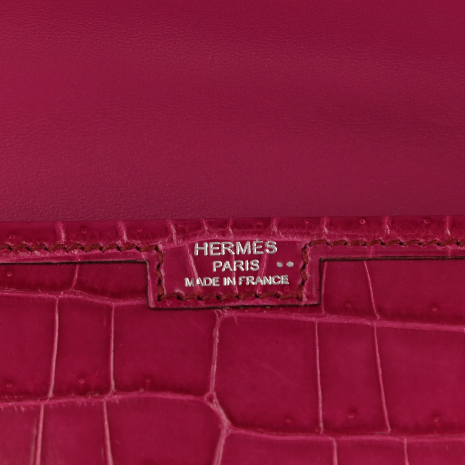 Hermes Shiny Niloticus Crocodile Jige Elan 29 Clutch Rose Scheherazade 6 of 10