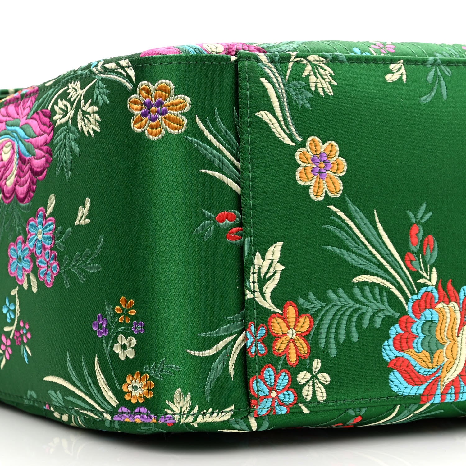 Gucci Jacquard Matelasse Floral Maxi GG Marmont Top Handle Shoulder Bag Green Multicolor 9 of 10