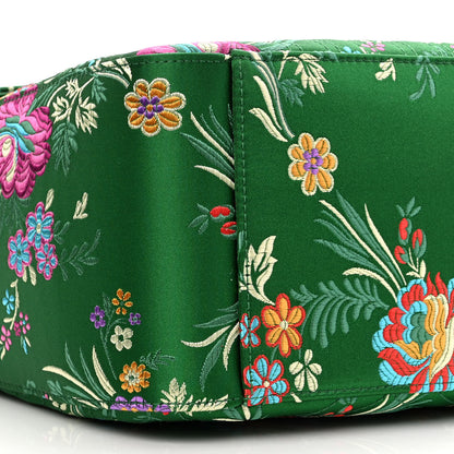 Gucci Jacquard Matelasse Floral Maxi GG Marmont Top Handle Shoulder Bag Green Multicolor 9 of 10