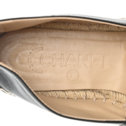 Chanel Lambskin CC Espadrilles 37 Black 9 of 12