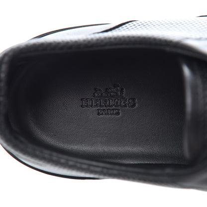 Hermes Calfskin Perforated Mens Starter Sneakers 45.5 Black 8 of 12