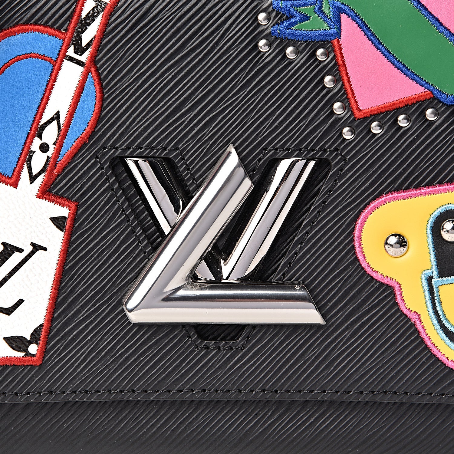 Louis Vuitton Epi Travel Stickers Twist Shoulder Bag MM Black 10 of 10
