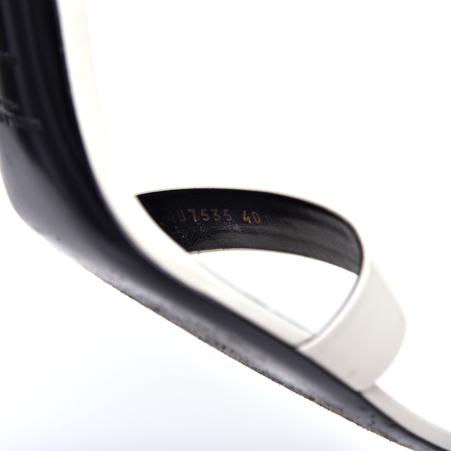 Saint Laurent Patent Calfskin Amber 105 Ankle Strap Sandals 40 White 8 of 8