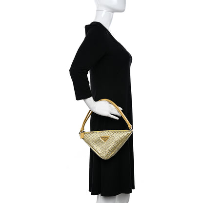Prada Satin Crystal Triangle Pouch Ananas 2 of 11